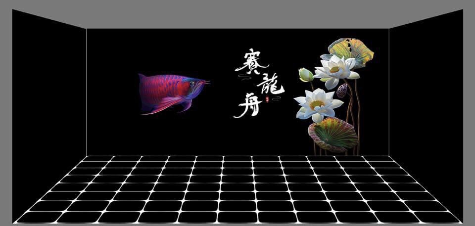 Tranh 3D cho hồ cá rồng huyết long (NH01) 0938846293